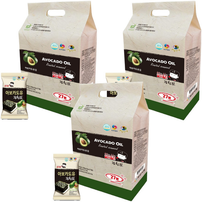 이반장 아보카도유 도시락김 27p, 108g, 3개