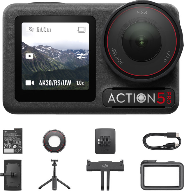 DJI 오즈모 액션 5프로 하이킹 콤보 액션캠 세트, Osmo Action 5 Pro 하이킹 콤보 / AC004, 구성품8종+부속품3