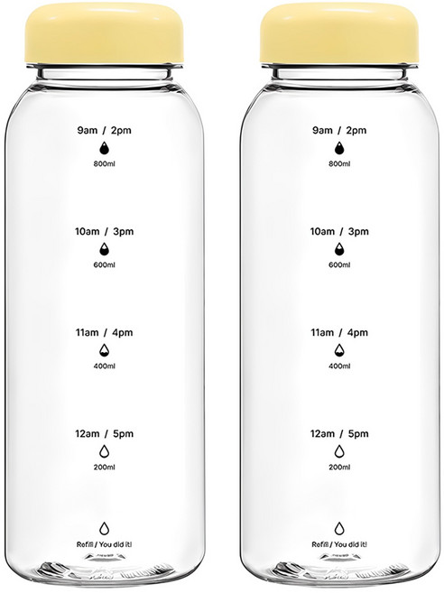 네이쳐리빙 하루수분 트라이탄 물병, 버터, 1L, 2개