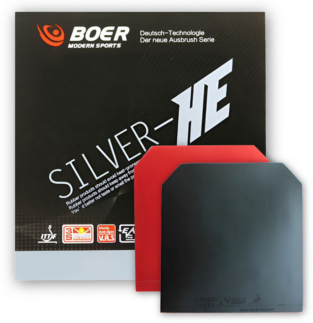 보어스포츠 탁구라켓 러버 2종 세트, 블랙, 레드, 1세트