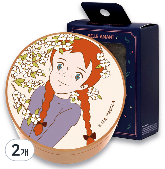 벨르아망 빨강머리 앤 차량용 방향제 봄날의앤, 2개, 화이트머스크