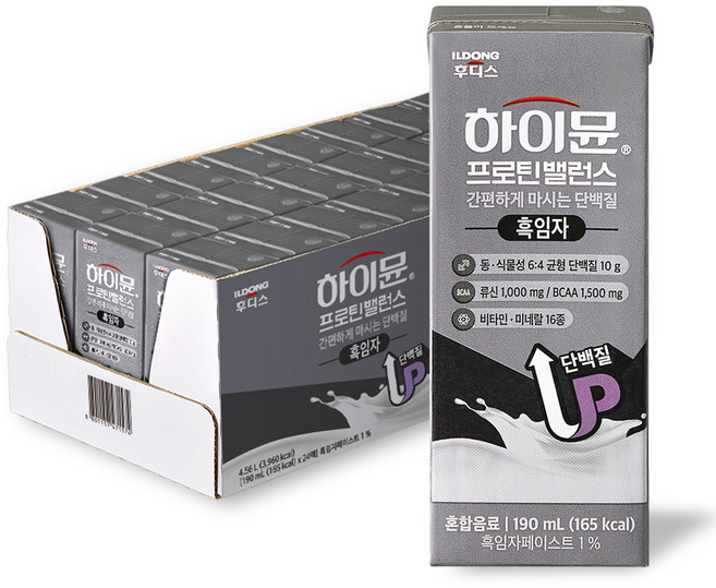 하이뮨 프로틴 밸런스 음료 흑임자, 190ml, 24개