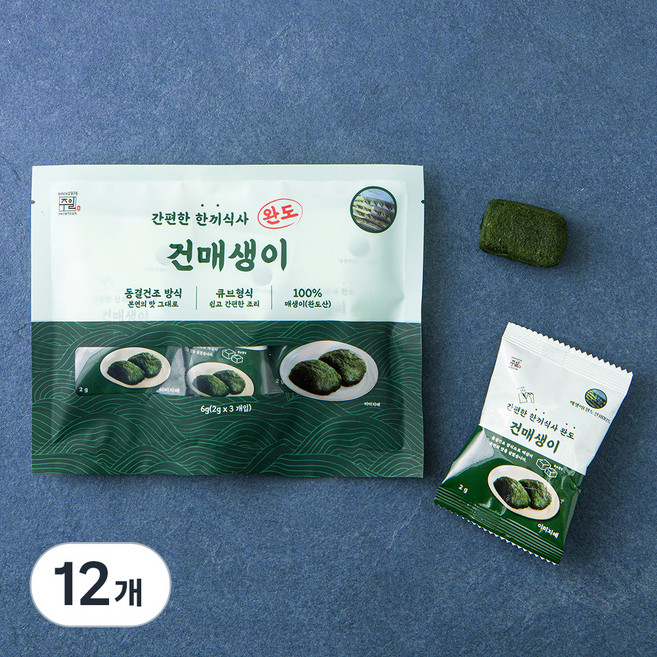 간편한 한끼식사 완도 건매생이, 2g, 12개