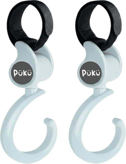PUKU 藍色企鵝 360度旋轉掛勾 2入, 水色, 1組