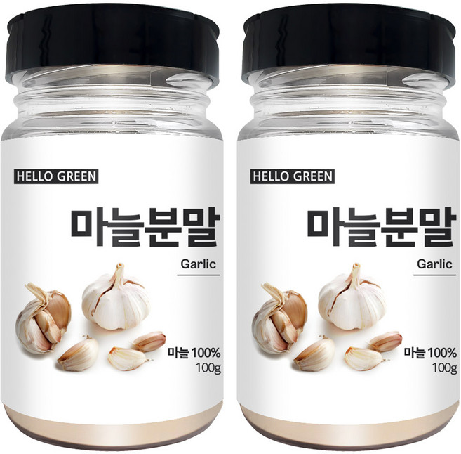 헬로우그린 국산 마늘 분말 통, 100g, 2개