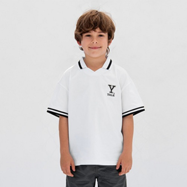 예일키즈 아동용 통기성 코튼 저지 오픈 카라 반팔 티셔츠 YJCCPSE23298
