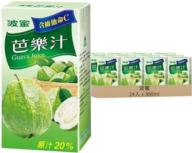 波蜜 含C芭樂汁, 300ml, 24入