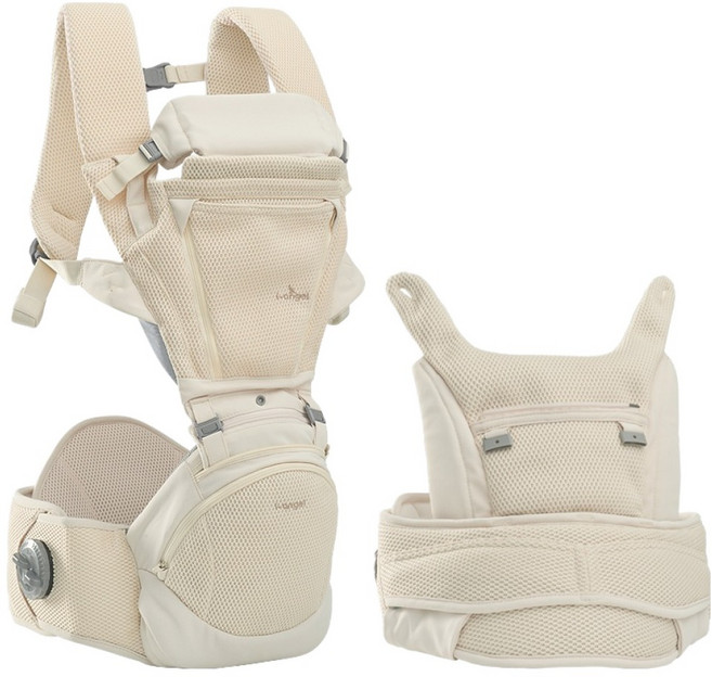 아이엔젤 올인원 닥터다이얼 폴드 에어 힙시트 아기띠, 베이지