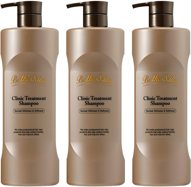 비더살롱 크리닉 트리트먼트 샴푸, 1L, 3개