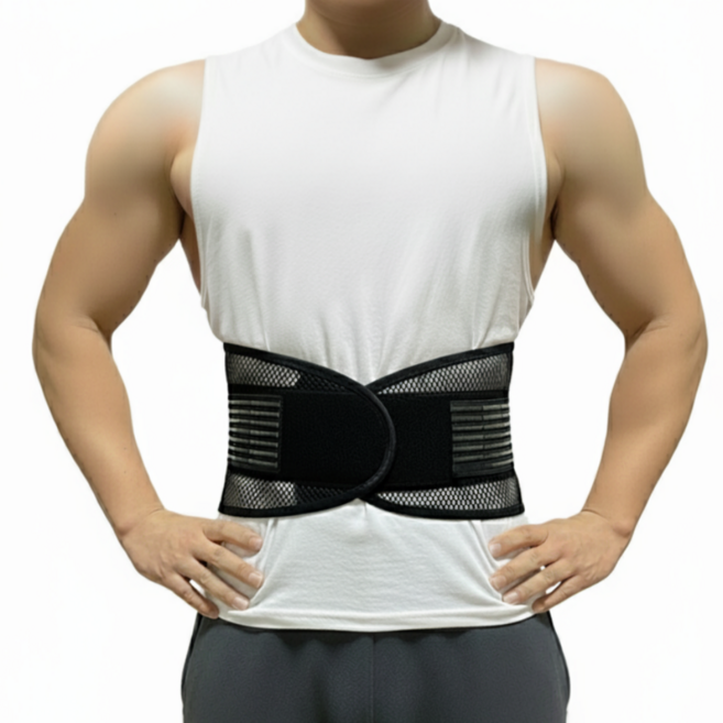 세이프코어 남여공용 사계절 메쉬 5강판 허리보호대, 1개, 블랙
