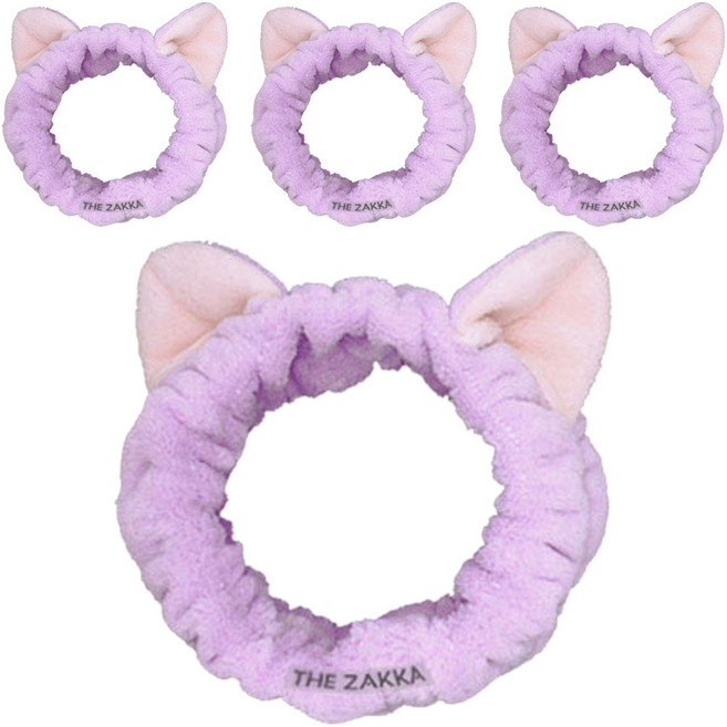 더자카 냐옹이 헤어밴드, 퍼플, 4개