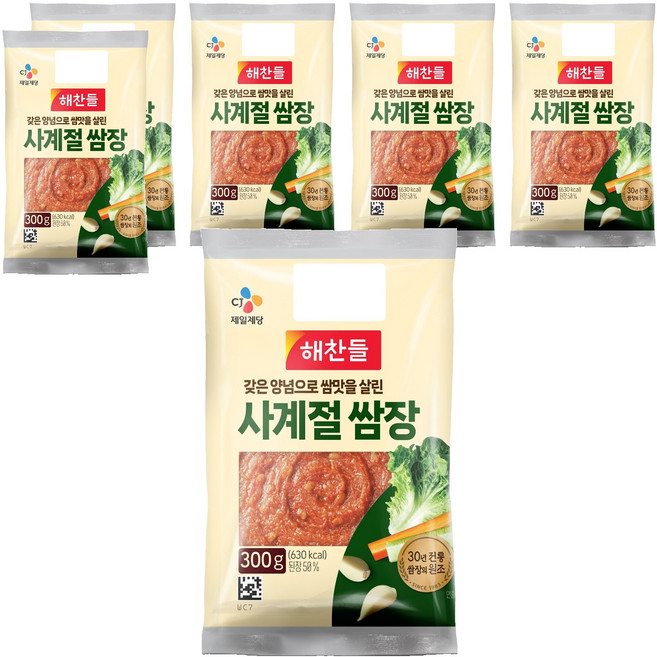 해찬들 사계절쌈장, 300g, 6개