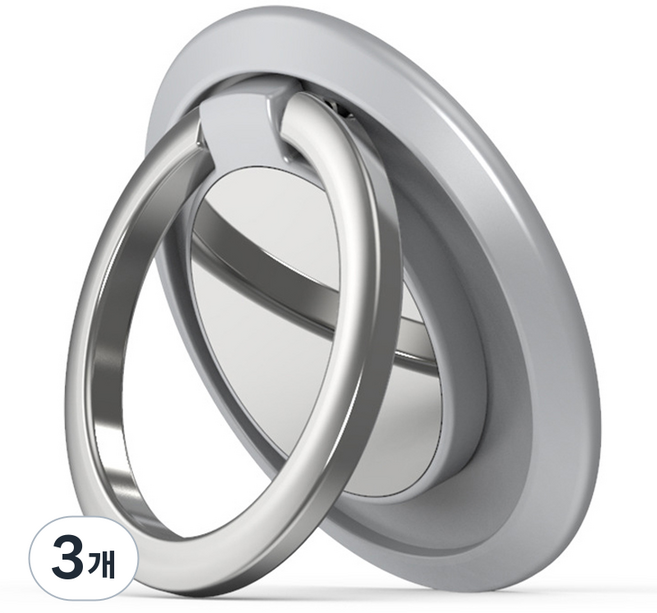 다연경 원형 고리 그립 스마트 톡 링 핸드폰 거치대 JJ514, 실버, 3개