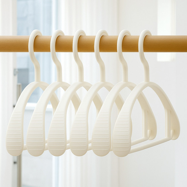 보노하우스 프리미엄 와이드 튼튼 어깨뿔방지 옷걸이, 화이트, 50개