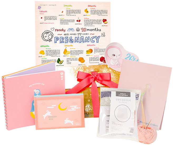 Mellow 임신축하 선물박스 0~40주 태교, 코랄, 1개