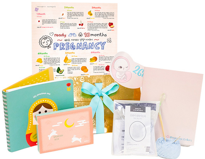 Mellow 임신축하 선물박스 0~40주 태교, 민트, 1개