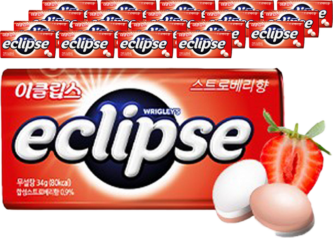 이클립스 스트로베리향 캔디, 34g, 20개