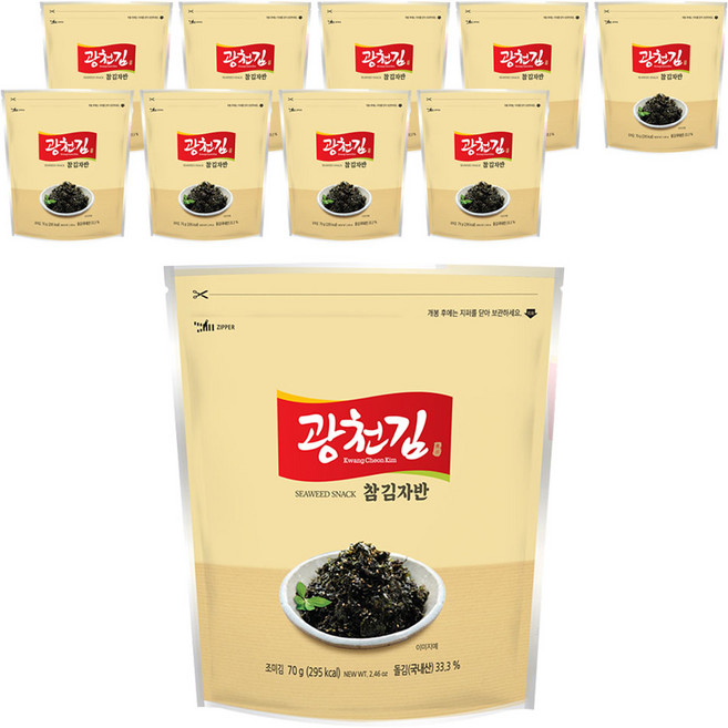 광천김 참 김자반, 70g, 10개