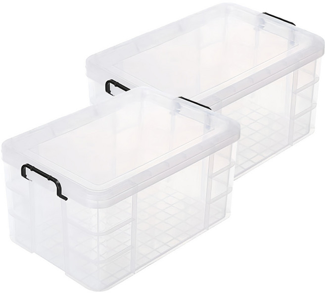 KEYWAY 聯府 掀蓋整理箱 強固型 65L, 透明色, 2個