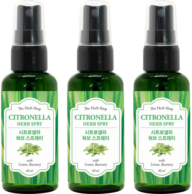 더허브샵 시트로넬라 허브 바디스프레이, 60ml, 3개 - 쿠팡