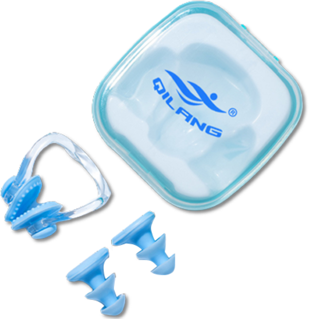 스카위즈 수영 귀마개 + 코마개 세트, 블루, 1세트