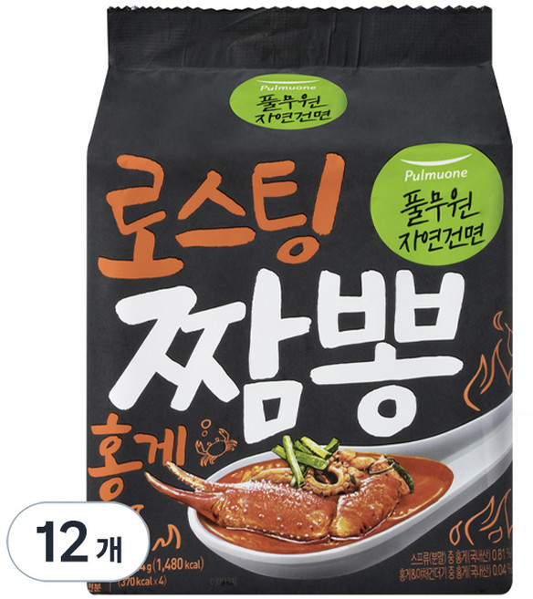 풀무원 로스팅 짬뽕 홍게 4인 99.6g, 12개