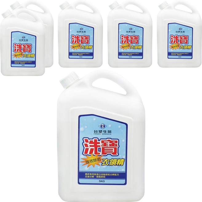 台塑生醫 洗寶 強效除垢 衣領精, 5kg, 6桶