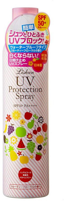 LISHAN UV 亮白防曬噴霧 SPF50+ PA++++ 水果花香, 250g, 1瓶