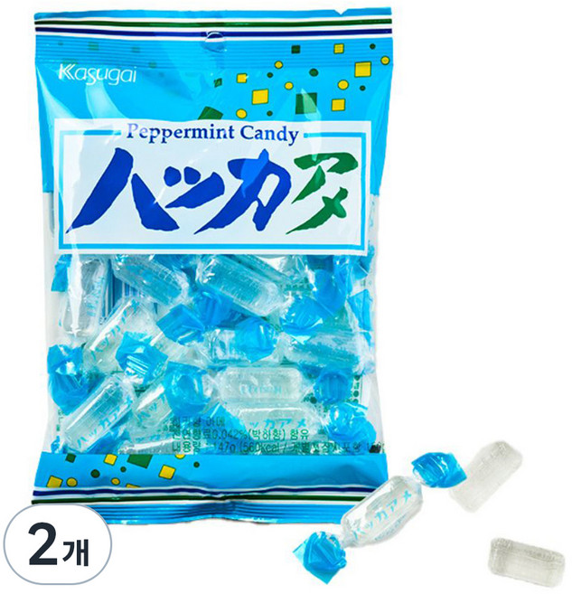 카수가이 하카향 아메 박하사탕, 147g, 2개