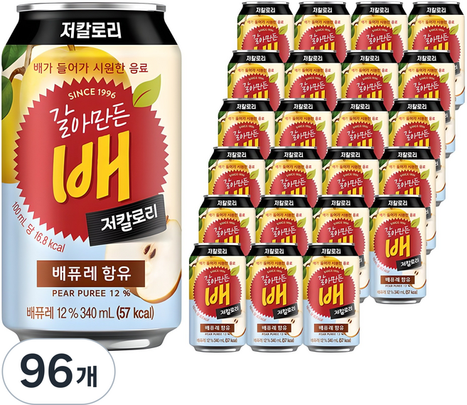 갈아만든배 저칼로리, 340ml, 96개