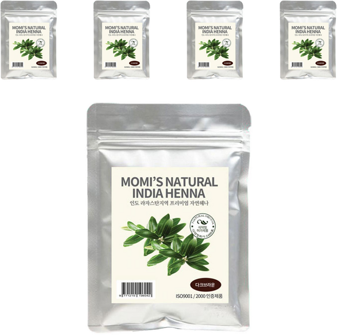 India Henna染髮劑, Dark Brown, 5包