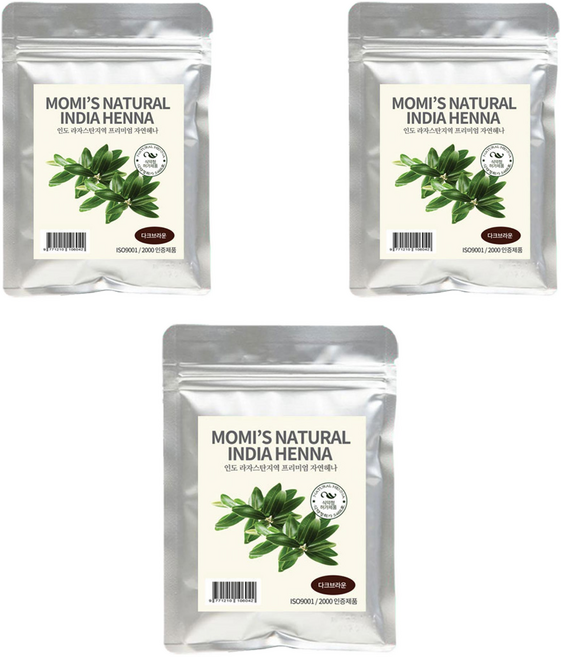 India Henna染髮劑, Dark Brown, 3包