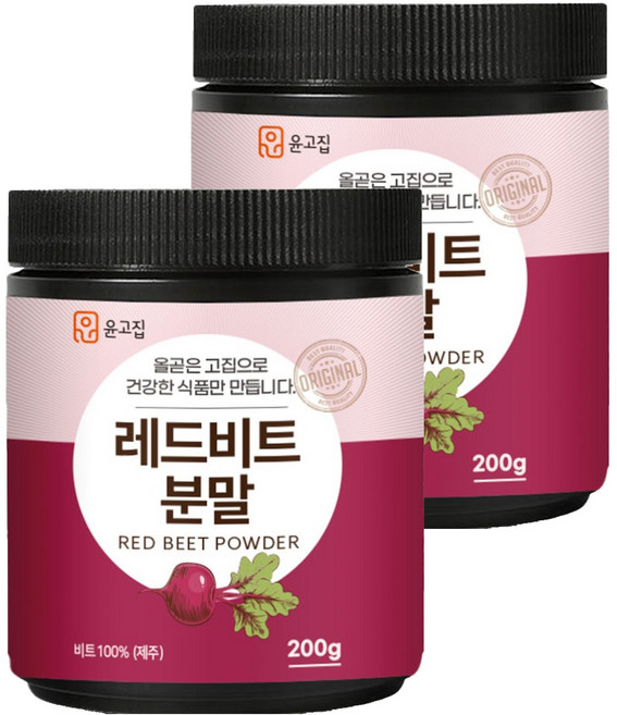윤고집 레드비트 분말, 200g, 2개