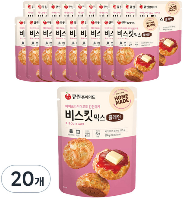 큐원 홈메이드 비스킷믹스 플레인, 250g, 20개