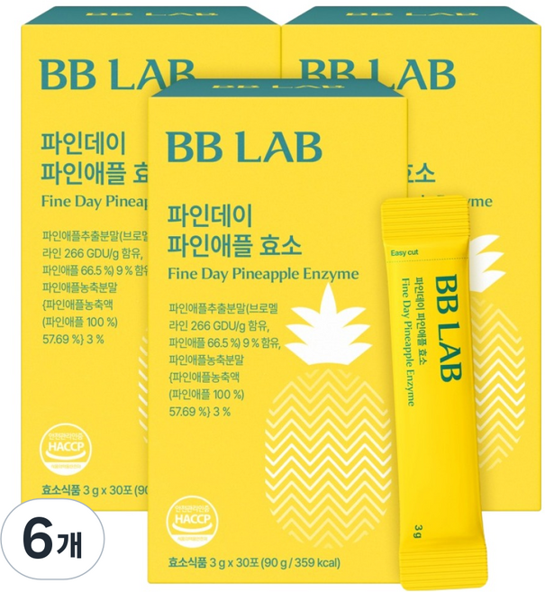 비비랩 뉴트리원 파인데이 파인애플 효소, 6개, 30회분
