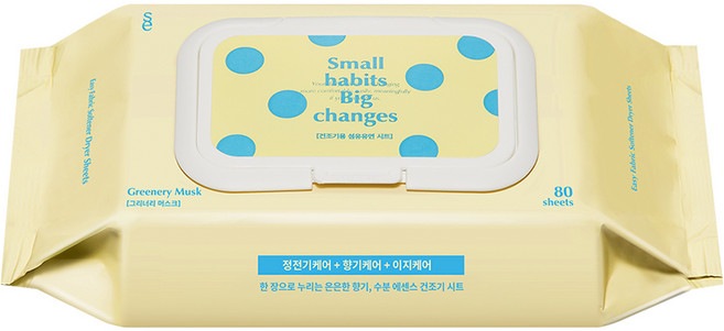 소소이지 이지 드라이 시트 그리너리 머스크 향 본품, 80매, 1개