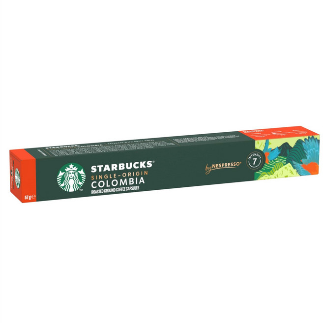 STARBUCKS 星巴克 哥倫比亞單品膠囊咖啡 Nespresso咖啡機適用, 5.7g, 10顆, 1盒