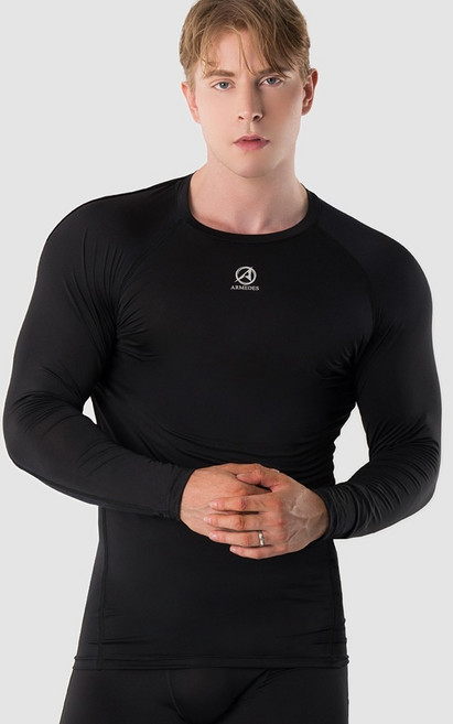 아르메데스 남성용 테크핏 긴팔 축구 야구 등산 라이딩 트래킹 베이스레이어 언더레이어 상의 AR-141