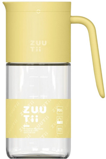 ZUUTii 自動開蓋油醋壺, 奶油黃, 550ml, 1個