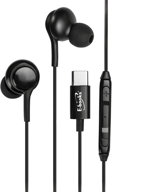 E-books Type C入耳式線控耳機 SS43 曜岩黑, E-EPA248