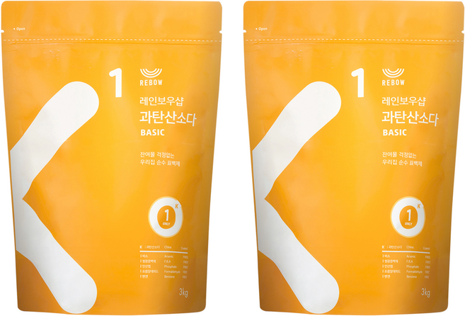 레인보우샵 과탄산소다 베이직 리필, 3kg, 2개