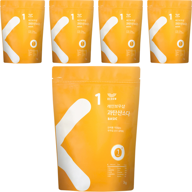 레인보우샵 과탄산소다 베이직, 3kg, 5개