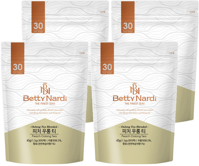 베티나르디 피치 우롱 티 티백, 1.5g, 30개입, 4개