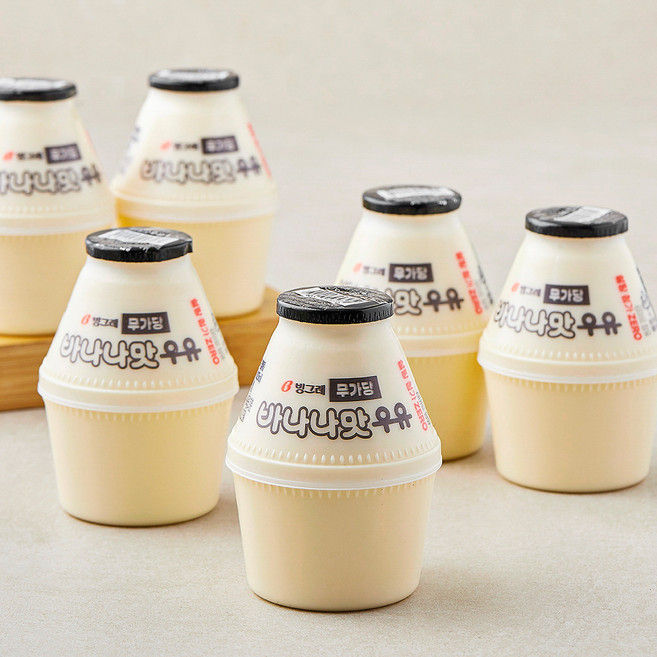 바나나맛우유 무가당, 6개, 240ml