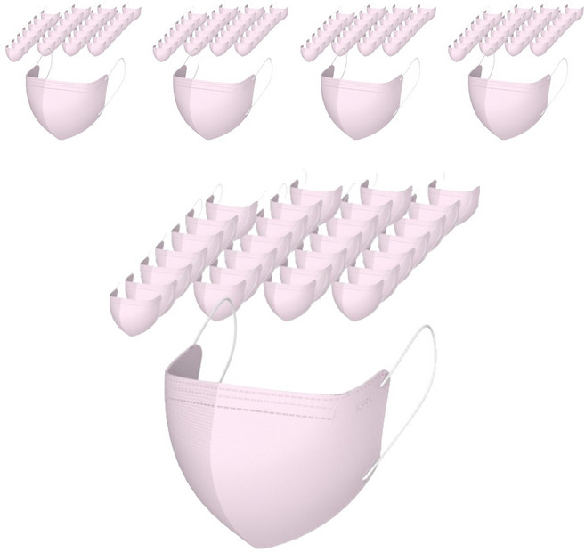 가드데이 KF94 새부리형 황사방역 컬러 마스크 대형, 핑크, 5개, 100매입