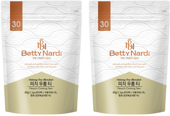 베티나르디 피치 우롱 티 티백, 1.5g, 30개입, 2개