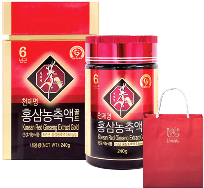 6위 - 천제명홍삼 홍삼농축액골드 + 쇼핑백, 240g, 1세트