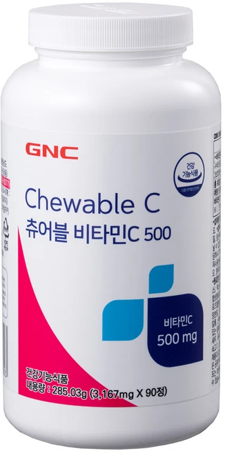 GNC 츄어블 비타민 C 500, 90정, 1개 - 쿠팡