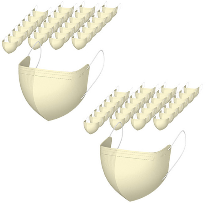 가드데이 KF94 새부리형 황사방역 컬러 마스크 대형, 베이지, 2개, 100매입