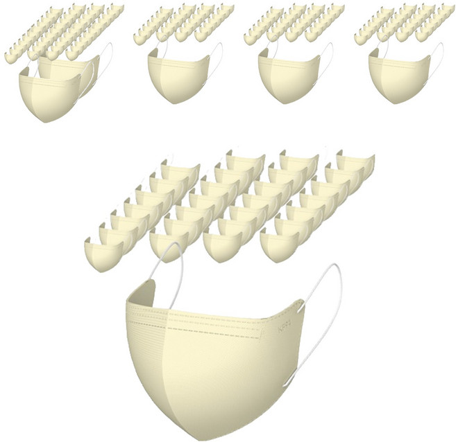 가드데이 KF94 새부리형 황사방역 컬러 마스크 대형, 베이지, 6개, 100매입